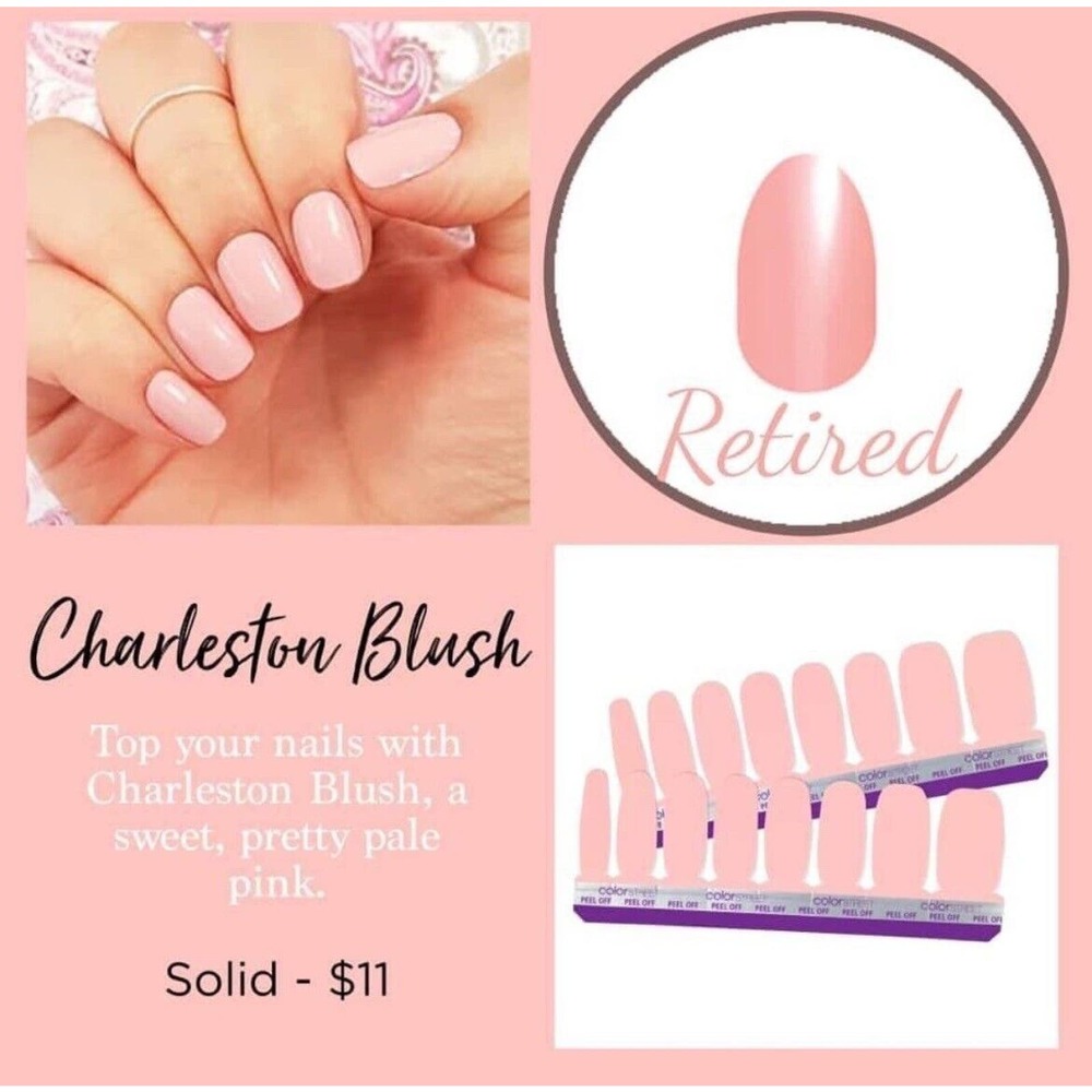 Color Street Nail‎ Strips Charleston Blush Retired Hard to Find Brand NEW